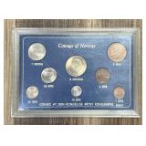 1972 Uncirculated Norwegian 8 Coin Set