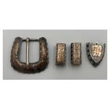Sterling Silver Belt Buckle & Belt Loops/Tip