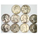 10 1954 Washington Quarters 90% Silver