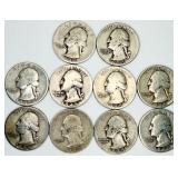 10 1945 Washington Quarters 90% Silver