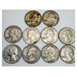 10 1962 Washington Quarters 90% Silver