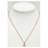Gold Filled Opal Cross Pendant Necklace