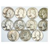 11 1957 Washington Quarters 90% Silver