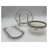 Lot of 3 Clear Vintage Glass Tableware