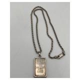 Credit Suisse 10g Silver Bar Pendant & Rope Chain