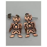 VTG Native American Kachina Dancer Dangle Earrings