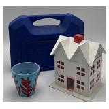 Handmade Miniature House, Plant Pot, Plastic Tote