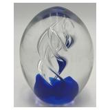 Egg-shaped Art Glass Paperweight