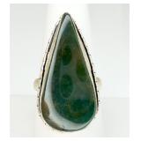 925 Moss Agate Ring