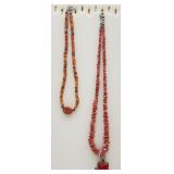 2 Handmade Coral Necklaces