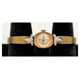 Le jour 14K G & Diamond 17 Jewels Incablock Watch