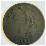 1814 Great Britain 'Comerce' Half Penny Copper