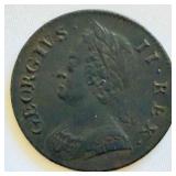 1752 British Copper Half Penny