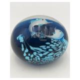 Blue Ocean Art Glass Paperweight