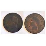 1856 France Napoleon 3 Emperor Dix Centimes