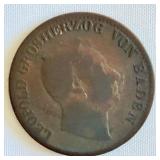 1852 Baden Leopold 1 Kreotzer