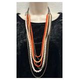7-Strand Necklace of Beads & Chain