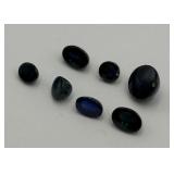 Lot of 7 Loose Dark Blue/Teal Oval Cut Gemstones
