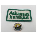 Vtg 1986 Ark Sesquicentennial Pin & Arkansas Patch
