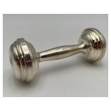 Sterling Silver Barbell Baby Rattle