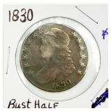 1830 Capped Bust Silver Half Dollar