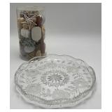 Antique American Brilliant Floral Etched Platter