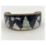 Vintage Alpaca Mexico Cuff Bracelet