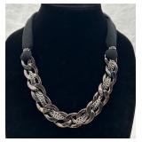 Striking Mixed-Media Statement Necklace