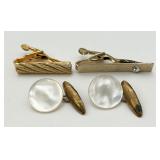 Pair of Tie Clips & Antique Cufflinks