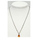 925 Orange Gemstone Necklace