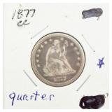1877 Carson City Seated Liberty Quarter