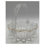 Vintage Mikasa Roxborough Handled Crystal Bowl