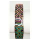 Silver-tone Cuff Bracelet w/ Colorful Design
