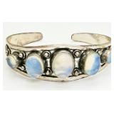Silver-tone Stone Cuff Bracelet