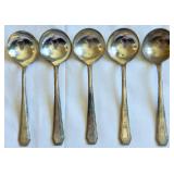 5 VTG EPNS Silverplated Small Bouillon Spoons