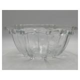 Vintage KIG Oyster Pearl Beaded Clear Glass Bowl