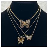3 Different Little Butterfly Necklaces
