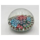 VTG Murano-style Millefiori Art Glass Paperweight