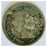 1879 Netherlands 5 Cents Silver Coin