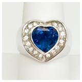 Silver-tone Blue Stone Ring