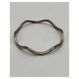 925 Vintage Mexican Modernist Wavy Bangle Bracelet