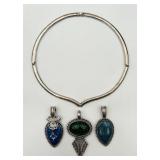 Vintage Metal Choker Necklace w/ 3 Enhancers