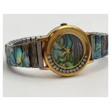 VTG Futura Quartz Abalone Stone Bezel Watch