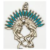 Silver-tone Native American Themed Pendant