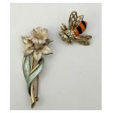 Daffodil & Bumblebee Pins
