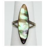 925 Marquise-cut Abalone Ring