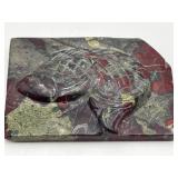 Hand-carved Fish on Natural African Bloodstone