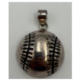 Sterling Silver Baseball Pendant