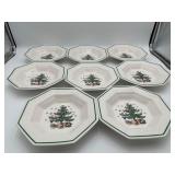 8 VTG Nikko Christmastime Octagonal Rim Soup Bowls