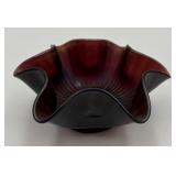 Antique Amethyst Carnival Glass Star-shaped Bowl